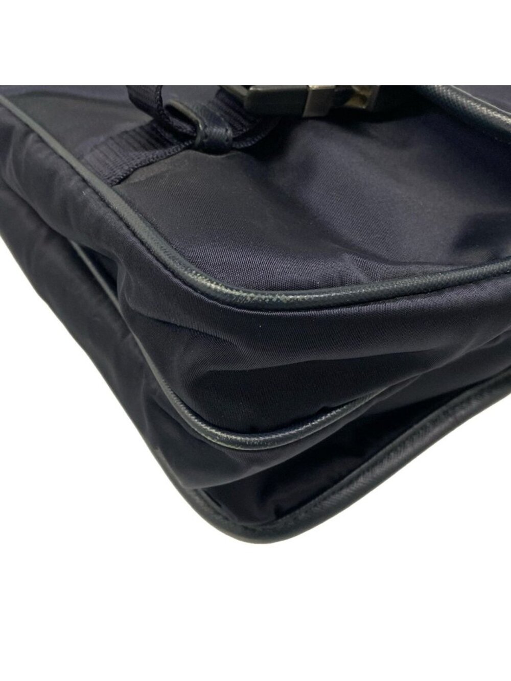 Prada Shoulder Bag Dark Navy Logo Leather - Picture 7 of 15